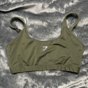 Gymshark Olive Sports Bra with Minimal Logo